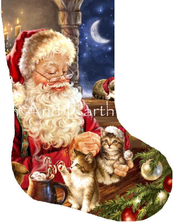 Stocking Kitten Christmas Two - Click Image to Close